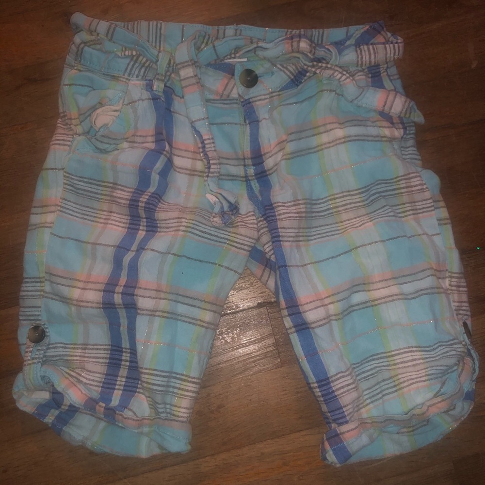 Girls Blue plaid shorts